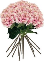 SET VAN 12 Hortensia RAMOS MET NATUURLIJKE TOUCH 88 cm met bloemen in roze 20 CM