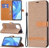 Voor Xiaomi Mi 11 Lite Kleuraanpassing Denim Textuur Horizontale Flip Lederen Case met Houder & Kaartsleuven & Portemonnee & Lanyard (Bruin)