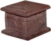 Vierkante doos hout - bruin
