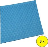 Lote6 individuele tafelkleden blauwe kleur 30x45cm