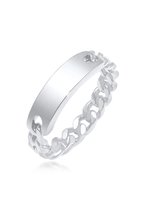 Elli Dames Ring Dames Bandring Plaatje Pantserketting Trend Blogger in 925 Sterling Zilver