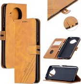 Voor Xiaomi Mi 10T Lite 5G Stiksels Stijl 2-Kleur Koe Textuur Horizontale Flip PU Lederen Case met Houder & Kaartsleuf & Lanyard (Geel)