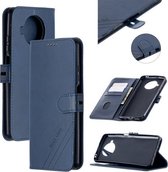 Voor Xiaomi Mi 10T Lite 5G Stiksels Stijl 2-Kleur Koe Textuur Horizontale Flip PU Lederen Case met Houder & Kaartsleuf & Lanyard (Blauw)