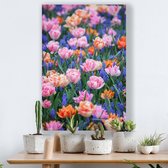 Canvas Schilderij Vrolijke Voorjaarsbloemen