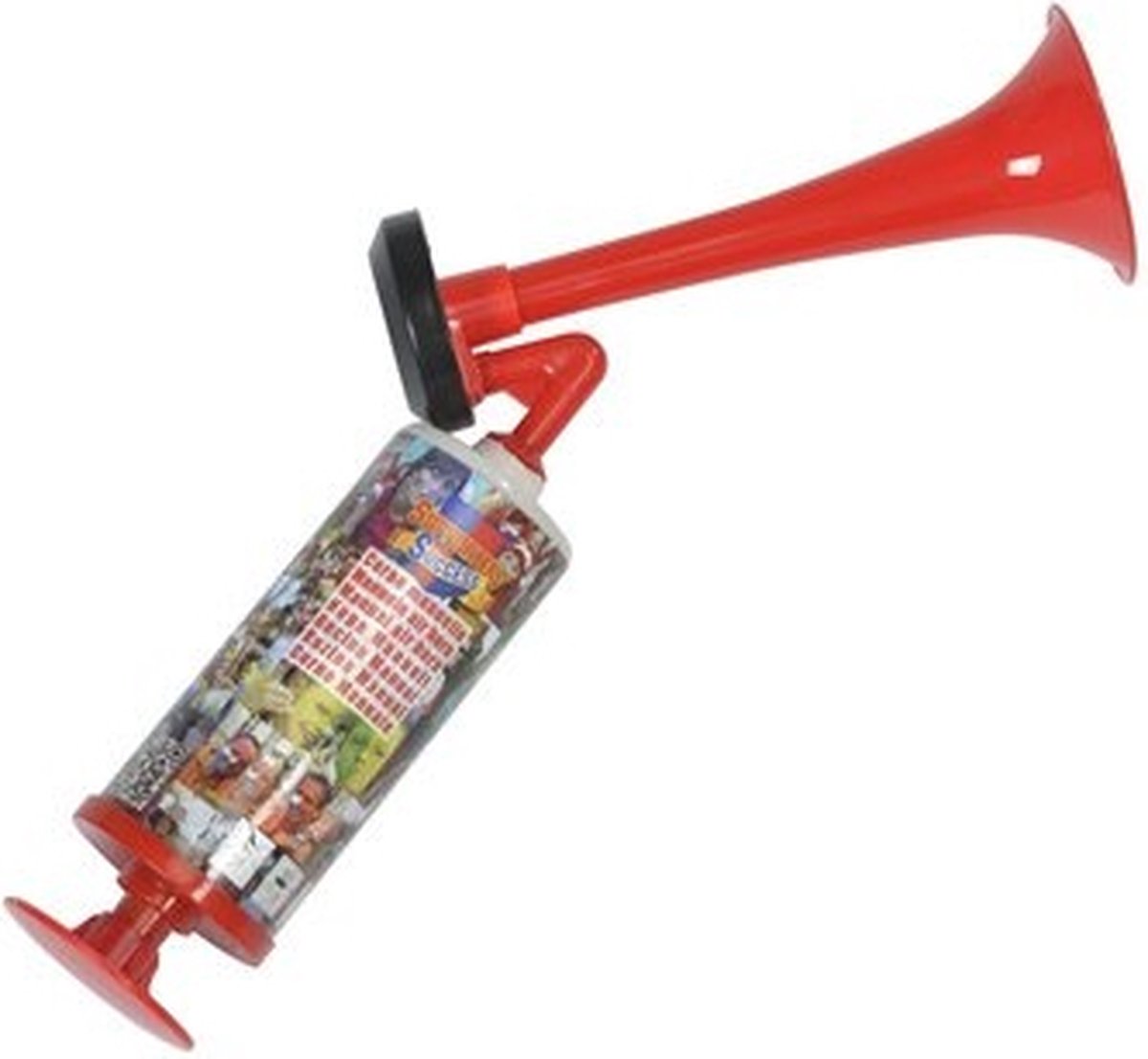 Station toeter - rood - hand/lucht pomp - luchthoorn - voetbal supporter