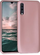 kwmobile telefoonhoesje voor Samsung Galaxy A70 - Hoesje voor smartphone - Back cover in metallic roségoud