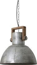 Light & Living Shelly Hanglamp - Vintage Zilver/Hout Weather Barn - Ø40x45 cm