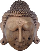 Handgemaakt Boeddhabeeld uit Bali – Boeddha hoofd uit tropisch hout 30 cm | Inspiring Minds
