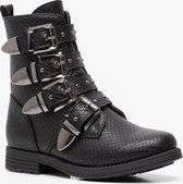 Blue Box meisjes croco biker boots - Zwart - Maat 31