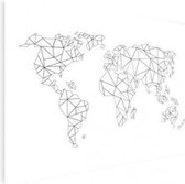 Wereldkaart Geometrische Lijnen - Poster 120x90