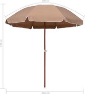 vidaXL Parasol met stalen paal 240 cm taupe