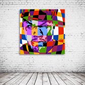 Pop Art 50 Cent Acrylglas - 80 x 80 cm op Acrylaat glas + Inox Spacers / RVS afstandhouders - Popart Wanddecoratie