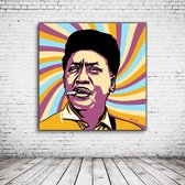 Pop Art Muddy Waters Canvas - 80 x 80 cm - Canvasprint - Op dennenhouten kader - Geprint Schilderij - Popart Wanddecoratie