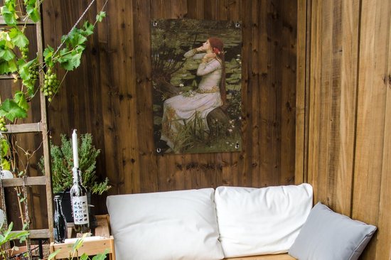 Affiche de jardin Ophelia - peinture de John William Waterhouse - 40x80 cm - Décoration murale extérieure - Affiche de jardin - Toile de jardin - Affiche de clôture - Tableau de jardin