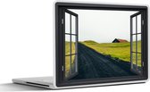 Laptop sticker - 17.3 inch - Doorkijk - Natuur - Mist - 40x30cm - Laptopstickers - Laptop skin - Cover