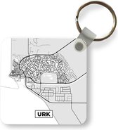 Sleutelhanger - Uitdeelcadeautjes - Stadskaart - Urk - Grijs - Wit - Plastic