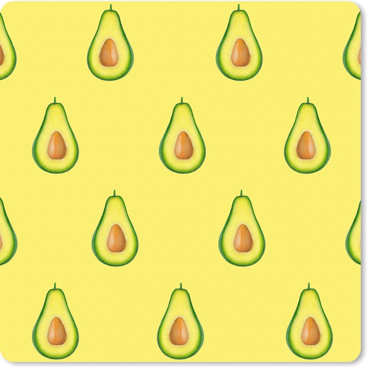 Muismat 30x30 cm - Mousepad Avocado - Patroon - Fruit - Muismatten