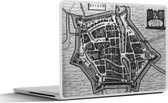 Laptop sticker - 10.1 inch - Stadskaart - Dokkum - Zwart Wit - 25x18cm - Laptopstickers - Laptop skin - Cover