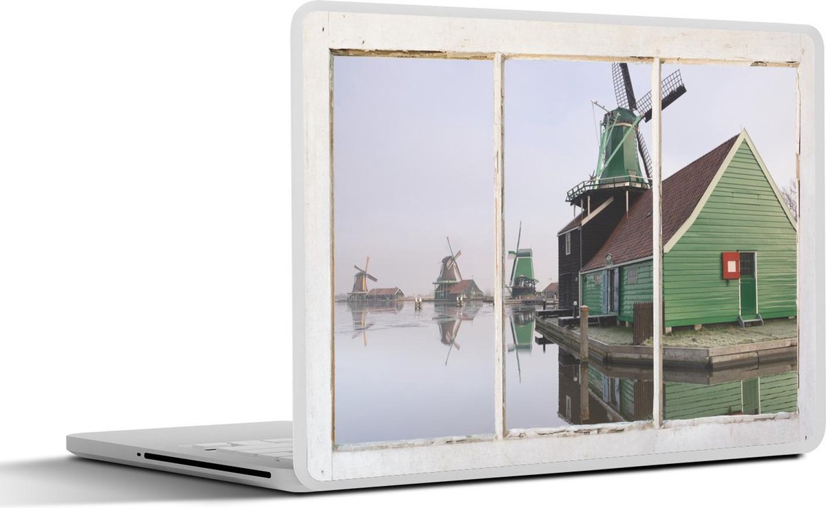 Laptop sticker - 10.1 inch - Doorkijk - Water - Molen - 25x18cm - Laptopstickers - Laptop skin - Cover - SleevesAndCases