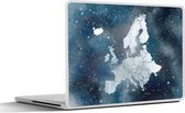 Laptop sticker - 10.1 inch - Kaart - Europa - Sterrenhemel - 25x18cm - Laptopstickers - Laptop skin - Cover