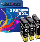 PlatinumSerie 3x inkt cartridge alternatief voor Epson 502XL Black
