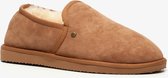 Hush Puppies suede heren pantoffels met lamsvacht - Cognac - Maat 45 - Sloffen - Echt leer