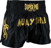 Super Pro Combat Gear Thaiboksshort Fighter Zwart/Goud Medium