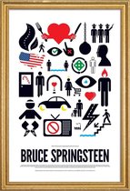 JUNIQE - Poster met houten lijst Bruce Springsteen -13x18 /Groen &