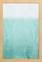 JUNIQE - Poster in houten lijst Fading Aqua -40x60 /Groen & Turkoois