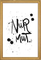 JUNIQE - Poster met houten lijst Nur Mut -30x45 /Wit & Zwart