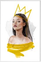 JUNIQE - Poster in kunststof lijst Rihanna -40x60 /Geel & Wit