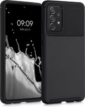 kwmobile telefoonhoesje compatibel met Samsung Galaxy A72 - Hoesje voor smartphone in zwart - Carbon design
