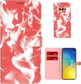 Voor Samsung Galaxy S10e Cloud Fog Pattern Horizontal Flip Leather Case met Houder & Card Slot & Wallet (Rood)