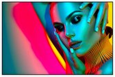 Colorful Woman - Foto op Akoestisch paneel - 90 x 60 cm