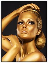 Gouden vrouw - Foto op Akoestisch paneel - 90 x 120 cm