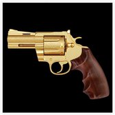 Gouden handgeweer - Foto op Akoestisch paneel - 100 x 100 cm