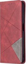 POCO M3 Hoesje - Mobigear - Rhombus Slim Serie - Kunstlederen Bookcase - Rood - Hoesje Geschikt Voor POCO M3