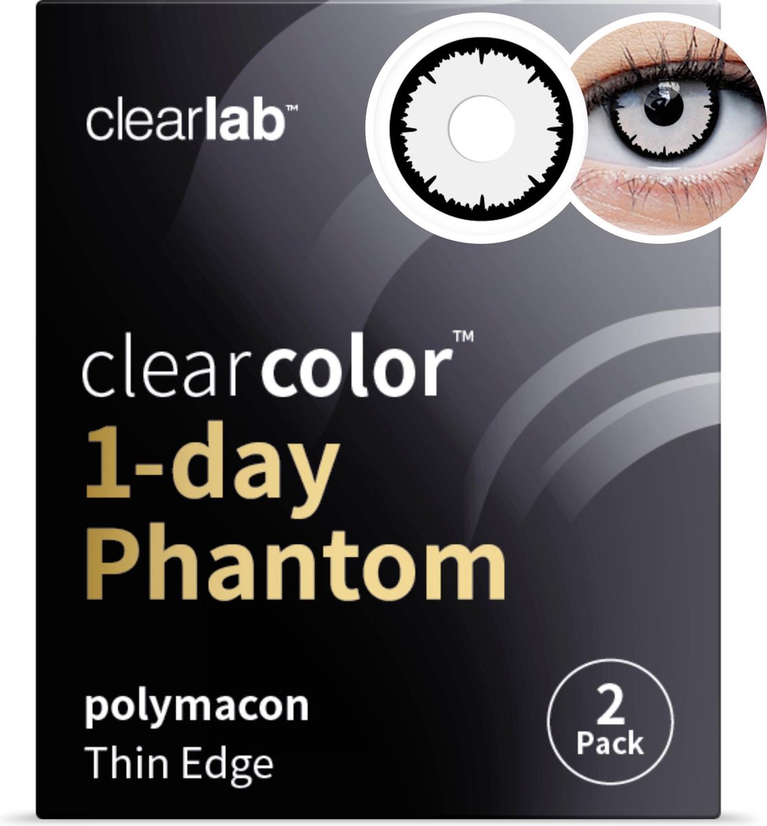 -4.00 - Clearcolor™ 1-day Phantom Angelic White - 2 pack - Daglenzen - Partylenzen / Verkleden / Kleurlenzen - Angelic White
