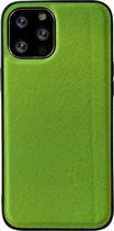 iPhone 12 Pro Max Back Cover Hoesje - Stof Patroon - Siliconen - Backcover - Apple iPhone 12 Pro Max - Groen