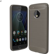 Motorola Moto G5 Plus Hoesje - Mobigear - Brushed Slim Serie - TPU Backcover - Grijs - Hoesje Geschikt Voor Motorola Moto G5 Plus
