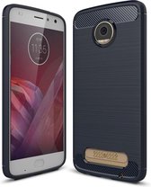 Mobigear Brushed TPU Backcover Hoesje - Geschikt voor Motorola Moto Z2 Play - Marineblauw