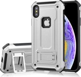 Mobigear Armor Stand Hardcase Hoesje - Geschikt voor iPhone XS / X - Zilver