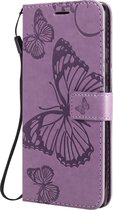 Samsung Galaxy S10 Lite Hoesje - Mobigear - Butterfly Serie - Kunstlederen Bookcase - Paars - Hoesje Geschikt Voor Samsung Galaxy S10 Lite