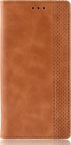 Samsung Galaxy A20s Hoesje - Mobigear - Sensation Serie - Kunstlederen Bookcase - Cognac - Hoesje Geschikt Voor Samsung Galaxy A20s