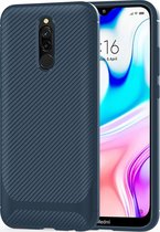 Xiaomi Redmi 8A Hoesje - Mobigear - Racing Serie - TPU Backcover - Blauw - Hoesje Geschikt Voor Xiaomi Redmi 8A