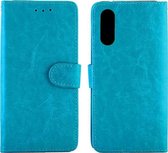 Samsung Galaxy A90 Hoesje - Mobigear - Wallet Serie - Kunstlederen Bookcase - Blauw - Hoesje Geschikt Voor Samsung Galaxy A90