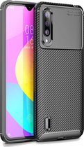 Xiaomi Mi 9 Lite Hoesje - Mobigear - Racing Serie - TPU Backcover - Zwart - Hoesje Geschikt Voor Xiaomi Mi 9 Lite