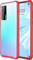 Huawei P40 Pro Hoesje - Mobigear - Shockproof Serie - Hard Kunststof Backcover - Rood - Hoesje Geschikt Voor Huawei P40 Pro