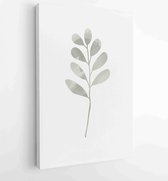 Botanical wall art vector set. Earth tone boho foliage line art drawing with abstract shape. 1 - Moderne schilderijen – Vertical – 1881805174 - 40-30 Vertical