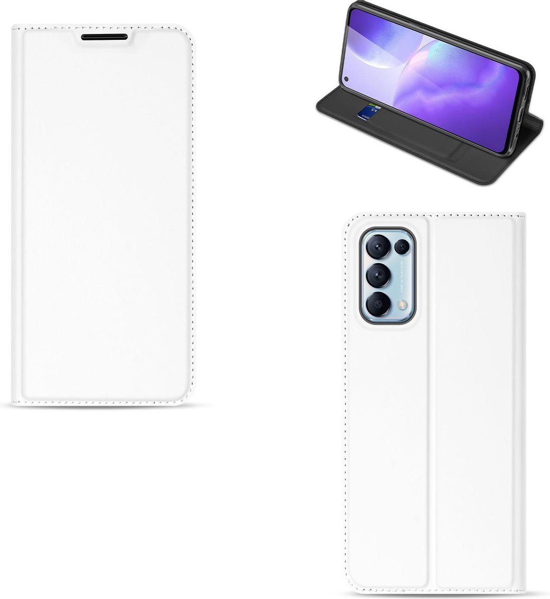Hoesje OPPO Find X3 Lite Book Case Wit met Pashouder